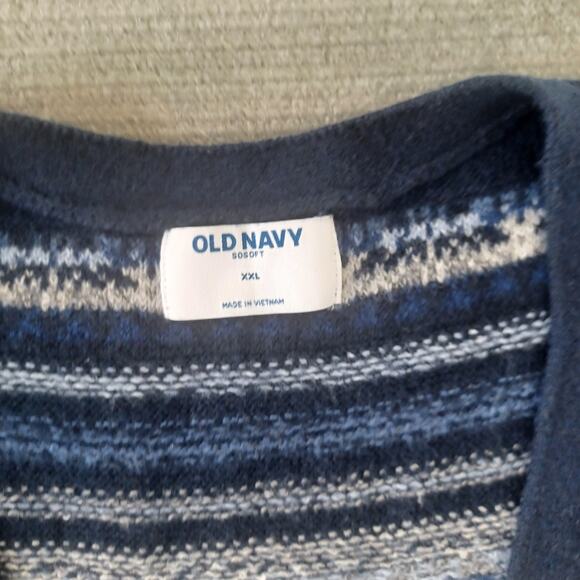 Old Navy Sweater Vest Women XXL Fair Isle Academia Minimal V Neck Cardigan - Picture 3 of 8